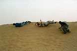 जैसलमेर के रेगिस्तान में आनन्द लेते पर्यटक Tourists, Rolling in the Dunes of Jaisalmer