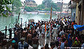 मानसी गंगा पर स्नान करते श्रद्धालु, गोवर्धन Devotees Taking Bath At Mansi Ganga, Govardhan